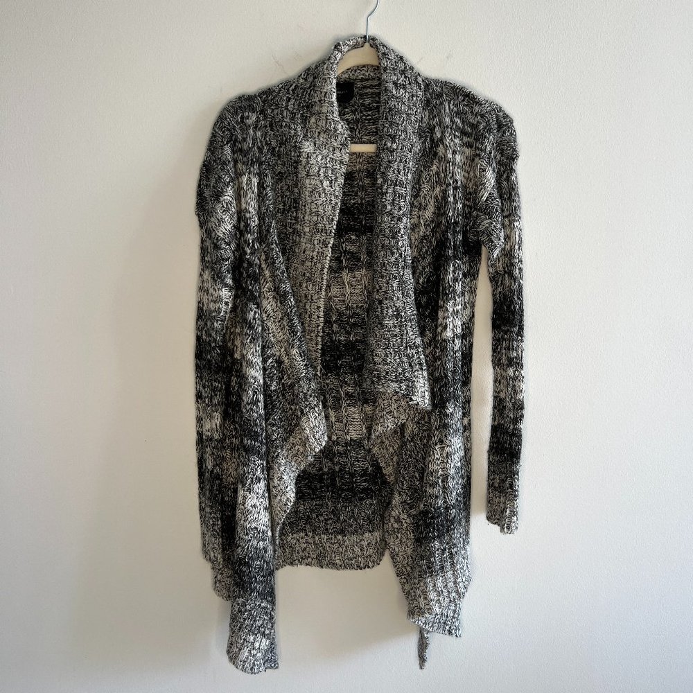 Soft Black & White Wool Cardigan